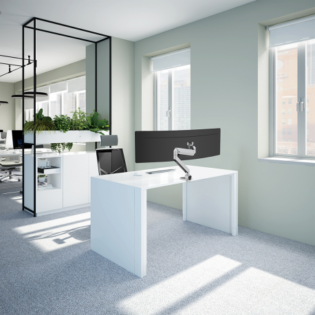 Neomounts by Newstar Select NM-D775PLUS - Mounting kit - for LCD display (full-motion) - silver - screen size: 10"-49" - clamp mountable, grommet, desk-mountable - 2