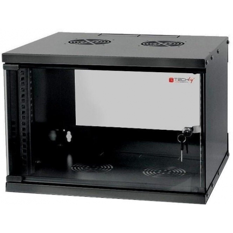 TECHly Professional - Rack cabinet - wall mountable - black, RAL 9005 - 6U - 19" - 0