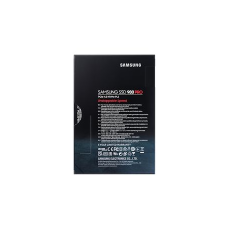 Samsung 980 PRO MZ-V8P2T0BW - SSD - encrypted - 2 TB - internal - M.2 2280 - PCIe 4.0 x4 (NVMe) - buffer: 2 GB - 256-bit AES - TCG Opal Encryption - 5