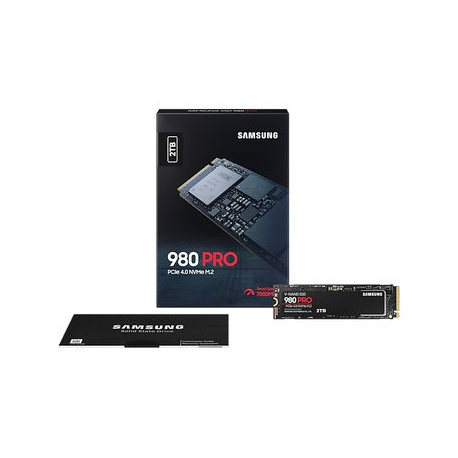 Samsung 980 PRO MZ-V8P2T0BW - SSD - encrypted - 2 TB - internal - M.2 2280 - PCIe 4.0 x4 (NVMe) - buffer: 2 GB - 256-bit AES - TCG Opal Encryption - 7