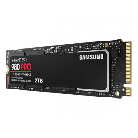 Samsung 980 PRO MZ-V8P2T0BW - SSD - encrypted - 2 TB - internal - M.2 2280 - PCIe 4.0 x4 (NVMe) - buffer: 2 GB - 256-bit AES - TCG Opal Encryption - 10