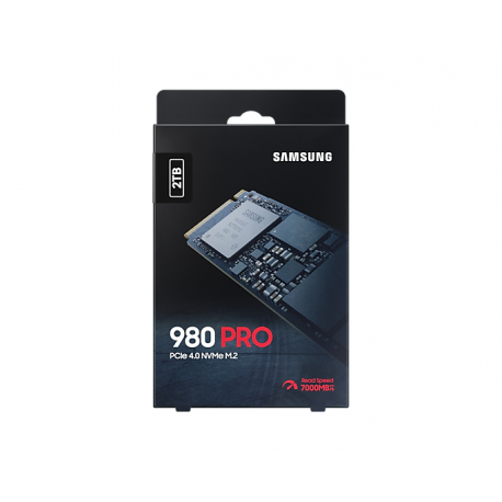 Samsung 980 PRO MZ-V8P2T0BW - SSD - encrypted - 2 TB - internal - M.2 2280 - PCIe 4.0 x4 (NVMe) - buffer: 2 GB - 256-bit AES - TCG Opal Encryption - 14