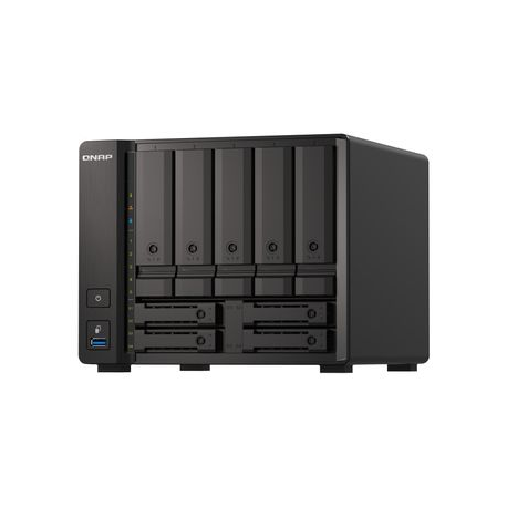 QNAP TS-H973AX-8G - NAS server - 9 bays - SATA 6Gb / s - RAID 0, 1, 5, 6, 10, 50, JBOD, 60, RAID TP - RAM 8 GB - 2.5 Gigabit Ethernet  /  10 Gigabit Ethernet - iSCSI - 0