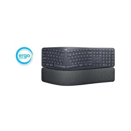 Logitech ERGO K860 - Keyboard - wireless - 2.4 GHz, Bluetooth 5.0 - QWERTY - US International - graphite - 3