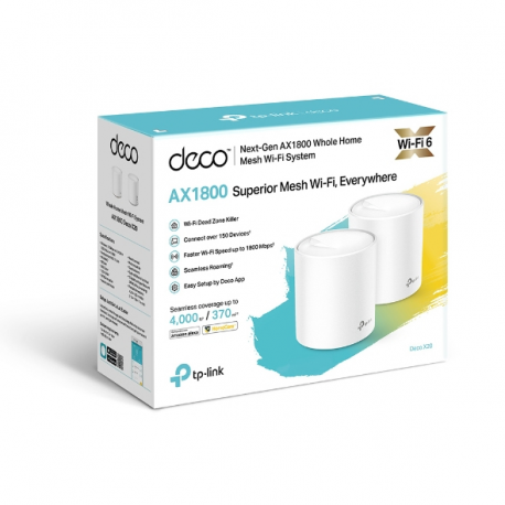 TP-LINK Deco X20 AX1800 Wi-Fi 6 Whole-Home Mesh WiFi System 2-pack 2xGbit RJ45 4xint. antenna MU-MIMO - 5