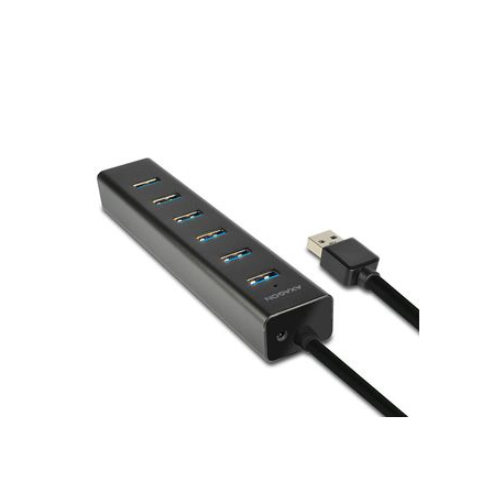 AXAGON HUE-SA7BP - Hub - 7 x SuperSpeed USB 3.0 - desktop - 10