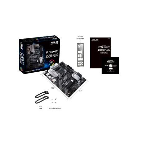 ASUS PRIME B550-PLUS - Motherboard - ATX - Socket AM4 - AMD B550 Chipset - USB-C Gen2, USB 3.2 Gen 1, USB 3.2 Gen 2 - Gigabit LAN - onboard graphics (CPU required) - HD Audio (8-channel) - 5
