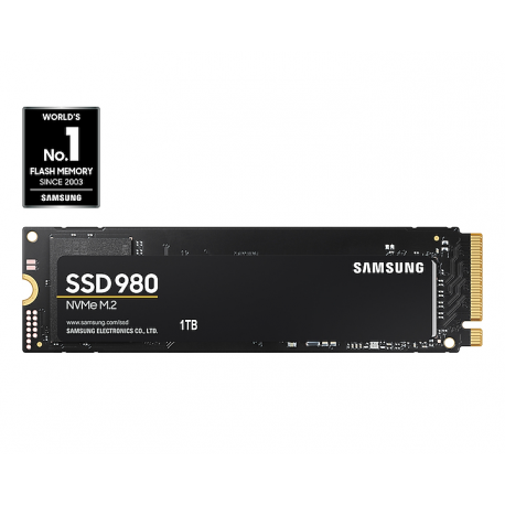 Samsung 980 MZ-V8V1T0BW - Solid state drive - encrypted - 1 TB - internal - M.2 2280 - PCI Express 3.0 x4 (NVMe) - 256-bit AES - TCG Opal Encryption - 0
