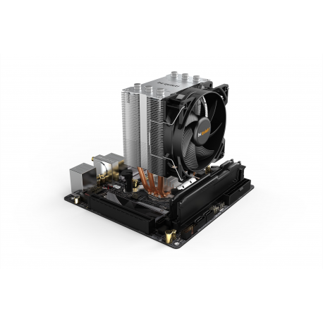 be quiet! Pure Rock Slim 2 - Processor cooler - (for: LGA1155, AM3+, LGA1150, LGA1151, AM4, LGA1200) - aluminium with aluminium/copper base - 92 mm - silver - 2