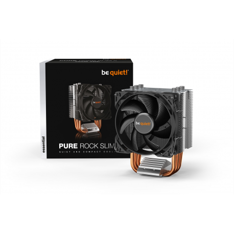 be quiet! Pure Rock Slim 2 - Processor cooler - (for: LGA1155, AM3+, LGA1150, LGA1151, AM4, LGA1200) - aluminium with aluminium/copper base - 92 mm - silver - 6