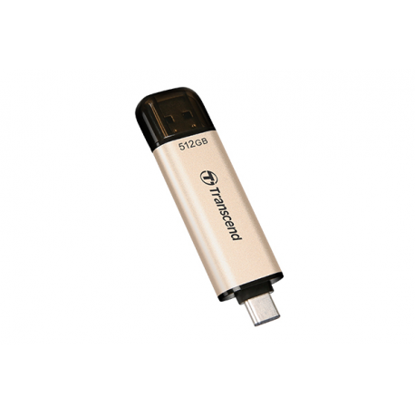 Transcend JetFlash 930C - USB flash drive - 512 GB - USB 3.2 Gen 1 / USB-C - gold - 3