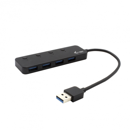 i-Tec USB 3.0 Metal HUB 4 Port with individual On / Off Switches - Hub - 4 x SuperSpeed USB 3.0 - desktop - 5
