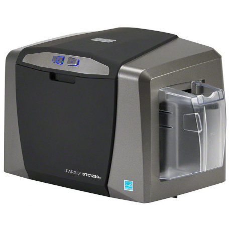 Fargo DTC1250e - Plastic card printer - colour - dye sublimation / thermal resin - CR-80 Card (85.6 x 54 mm) - 300 dpi - up to 600 cards / hour (mono)  /  up to 150 cards / hour (colour) - capacity: 100 cards - USB 2.0 - 1