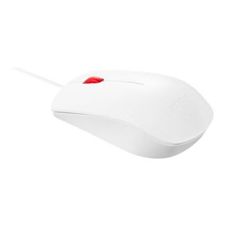 Lenovo Essential - Mouse - right and left-handed - optical - 3 buttons - wired - USB - white - for ThinkCentre M75q Gen 2; M80; ThinkPad P14s Gen 2; T15 Gen 2; Yoga Slim 7 Pro 14 - 0