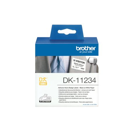 Brother DK11234 - Paper - self-adhesive - black on white - 60 x 86 mm 260 label(s) (1 roll(s) x 260) die cut labels - for Brother QL-1100, QL-1110NWB, QL-600B, QL-600G, QL-600R, QL-800, QL-810W, QL-820NWB - 0