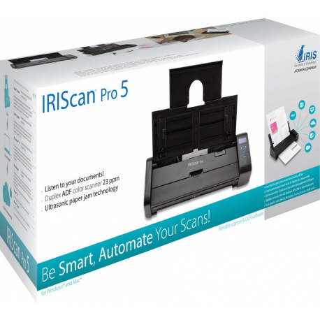 IRIS IRIScan Pro 5 - Document scanner - Contact Image Sensor (CIS) - Duplex - Legal - 600 dpi - up to 23 ppm (mono) / up to 17 ppm (colour) - ADF (20 pages) - up to 1000 scans per day - USB 2.0 - 2
