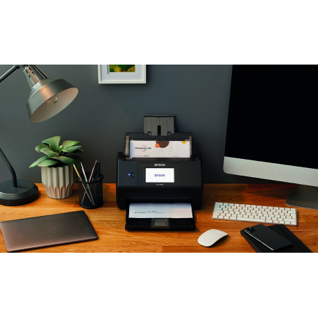 Epson WorkForce ES-580W - Document scanner - Contact Image Sensor (CIS) - Duplex - 215.9 x 6096 mm - 600 dpi x 600 dpi - up to 35 ppm (mono)  /  up to 35 ppm (colour) - ADF (100 sheets) - up to 4000 scans per day - USB 3.0, Wi-Fi(ac) - 9