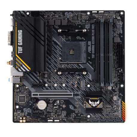 ASUS TUF GAMING A520M-PLUS WIFI - Motherboard - micro ATX - Socket AM4 - AMD A520 - USB 3.2 Gen 1 - Bluetooth, Gigabit LAN, Wi-Fi - onboard graphics (CPU required) - HD Audio (8-channel) - 0