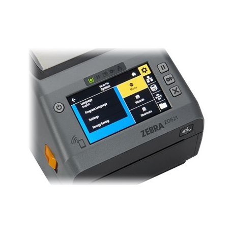 Zebra ZD621d - Label printer - direct thermal - Roll (10.8cm) - 203 dpi - up to 203 mm / sec - USB 2.0, LAN, serial, USB host, NFC, Wi-Fi(ac), Bluetooth 4.1, Bluetooth LE - grey - 1