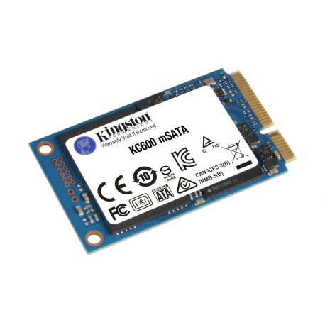 Kingston KC600 - Solid state drive - encrypted - 1024 GB - internal - mSATA - SATA 6Gb/s - 256-bit AES - Self-Encrypting Drive (SED), TCG Opal Encryption - 1