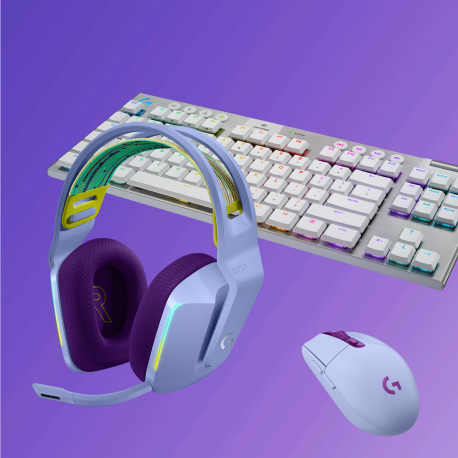 Logitech G G733 LIGHTSPEED Wireless RGB Gaming Headset - Headset - full size - 2.4 GHz - wireless - lilac - 10