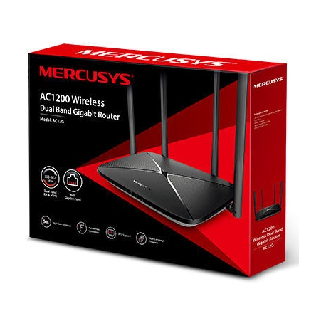 Mercusys AC12G - Wireless router - GigE - 802.11b/g/n/ac - Dual Band - 2