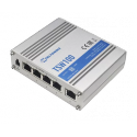 Teltonika TSW100 - Switch - unmanaged - 5 x 10/100/1000 (1 PoE) - desktop - PoE (120 W) - DC power