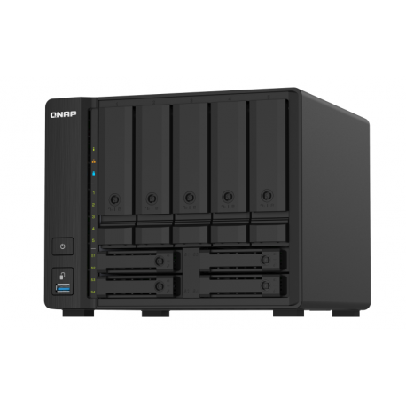 QNAP TS-932PX - NAS server - 9 bays - SATA 6Gb/s - RAID 0, 1, 5, 6, 10, 50, JBOD, 5 hot spare, 6 hot spare, 60, 50 hot spare, 10 hot spare, 1 hot spare, 60 hot spare - RAM 4 GB - Gigabit Ethernet / 2.5 Gigabit Ethernet / 10 Gigabit Ethernet - iSCSI - 8