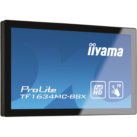 iiyama ProLite TF1634MC-B8X - LED monitor - 15.6" - open frame - touchscreen - 1920 x 1080 Full HD (1080p) @ 60 Hz - IPS - 450 cd / m² - 700:1 - 25 ms - HDMI, VGA, DisplayPort - black, matte - 6
