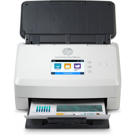HP ScanJet Enterprise Flow N7000 snw1 - Document scanner - CMOS / CIS - Duplex - 216 x 3100 mm - 600 dpi x 600 dpi - up to 75 ppm (mono) / up to 75 ppm (colour) - ADF (80 sheets) - up to 7500 scans per day - USB 3.0, LAN, Wi-Fi(n) - 0