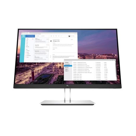 HP E23 G4 - E-Series - LED monitor - 23" - 1920 x 1080 Full HD (1080p) @ 60 Hz - IPS - 250 cd / m² - 1000:1 - 5 ms - HDMI, VGA, DisplayPort - silver, black head - 0