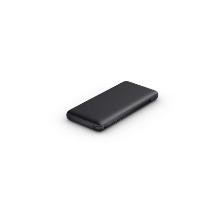 Belkin BOOST CHARGE PLUS - Power bank - 10000 mAh - 23 Watt - Fast Charge, PD - 2 output connectors (Lightning, USB-C) - black - 0