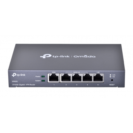 TP-Link ER605 SafeStream™ Gigabit Multi-WAN VPN Router PORT: 1× Gigabit RJ45 WAN Port, 3× Gigabit RJ45 WAN/LAN Ports, 1× Gigabit - 9