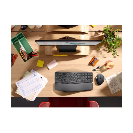 Logitech ERGO K860 Split Keyboard for Business - Keyboard - wireless - Bluetooth LE - AZERTY - French - graphite - 8
