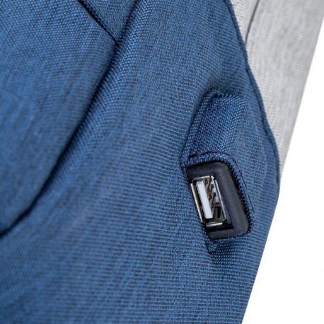 NB BACKPACK ANTI-THEFT 17.3"/7567 GREY/DARK BLUE RIVACASE - 11