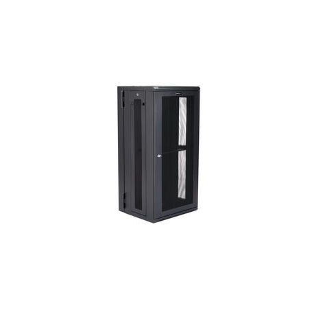 StarTech.com 26U 19" Wall Mount Network Cabinet, 16" Deep Hinged Locking IT Network Switch Depth Enclosure, Assembled Vented Computer Equipment Data Rack with Shelf & Flexible Side Panels - 26U Vented Cabinet (RK2620WALHM) - Rack enclosure cabinet - wall mountable - black - 26U - 1