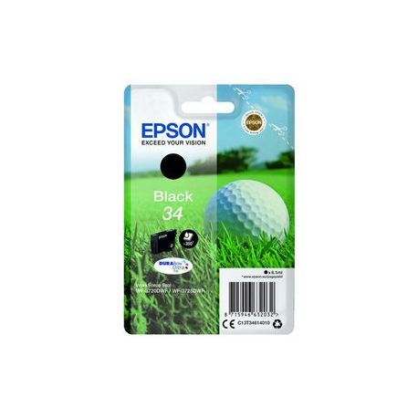 Epson 34 - 6.1 ml - black - original - ink cartridge - for WorkForce Pro WF-3720, WF-3720DWF, WF-3725DWF - 2