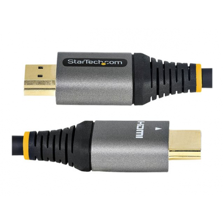 StarTech.com 3ft (1m) HDMI Cable, Certified Ultra High Speed HDMI Cable 48Gbps, 8K 60Hz / 4K 120Hz HDR10+ eARC, Ultra HD 8K HDMI Cable  /  Cord w / TPE Jacket, For UHD Monitor / TV / Display - Dolby Vision / Atmos, DTS-HD (HDMM21V1M) - Ultra High Speed HDMI with Ethernet cable - HDMI male to HDMI male - 1 m - double shielded - grey, black - passive, 4K120Hz support, 8K60Hz support - 3