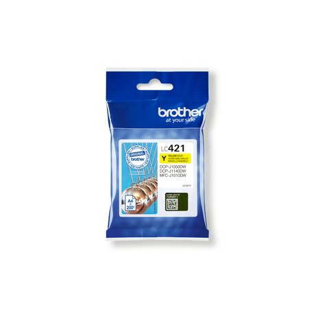 Brother LC421Y - Yellow - original - ink cartridge - for Brother DCP-J1050DW, DCP-J1140DW, MFC-J1010DW - 0