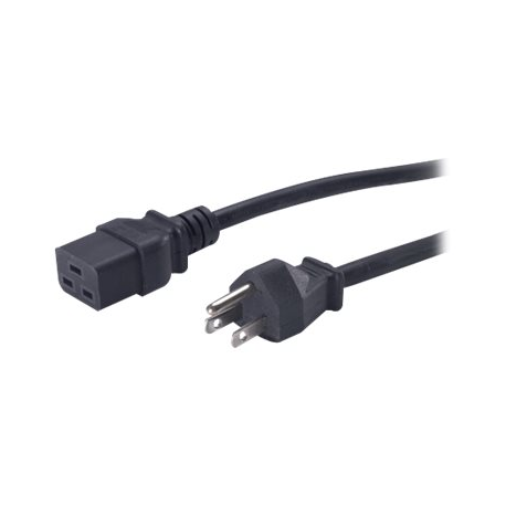 APC - Power cable - IEC 60320 C19 to NEMA 5-15 (M) - 2.4 m - black - for P/N: SMT2200I-AR, SMT2200R2I-AR, SMT3000I-AR, SMT3000R2I-AR, SMX3000HVTUS, SRT10RMXLIX806 - 1