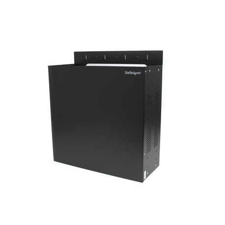StarTech.com 4U Vertical Wall-Mount Server Rack Enclosure - 18.9in deep - 2 Post - 61lb - 19in Low Profile Steel Network Equipment Cabinet (RK419WALVO) - Rack - wall mountable - black - 4U - 19" - 7