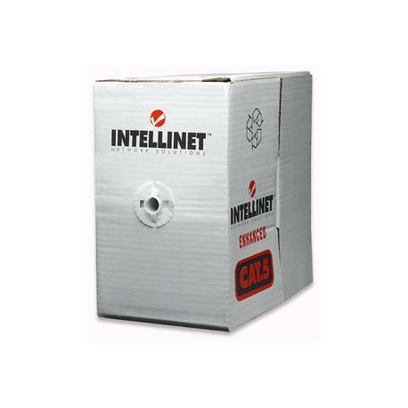 Intellinet Network Bulk Cat5e Cable, 24 AWG, Solid Wire, Grey, 305m, U / UTP, Box - Bulk cable - 305 m - UTP - CAT 5e - grey - 2