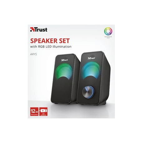 Trust Arys RGB Compact - Speakers - for PC - 6 Watt (Total) - 4