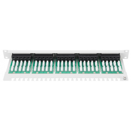 DIGITUS CAT 3 ISDN - Patch panel - rack mountable - CAT 3 - RJ-45 X 50 - grey, RAL 7035 - 1U - 19" - 1