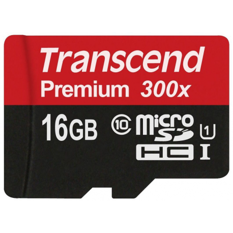 Transcend - Flash memory card - 16 GB - UHS Class 1  /  Class10 - microSDHC - 4