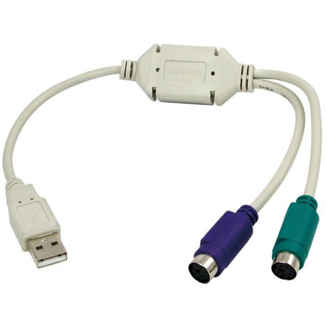 LogiLink Adapter USB to PS / 2 - Keyboard / mouse adapter - USB (M) to PS / 2 (F) - 20 cm - 2