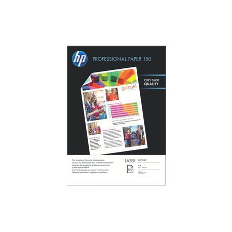 HP Professional Glossy Paper - Glossy - A4 (210 x 297 mm) - 150 g / m² - 150 sheet(s) photo paper - for Laser MFP 13X; LaserJet Managed Flow MFP E87660; Neverstop 1001; Neverstop Laser MFP 12XX - 3