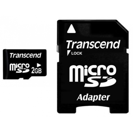 Transcend - Flash memory card (SD adapter included) - 2 GB - microSD - 3