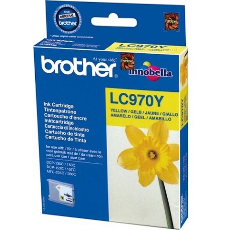 Brother LC970Y - Yellow - original - ink cartridge - for Brother DCP-135C, DCP-150C, DCP-153C, DCP-157C, MFC-235C, MFC-260C - 2