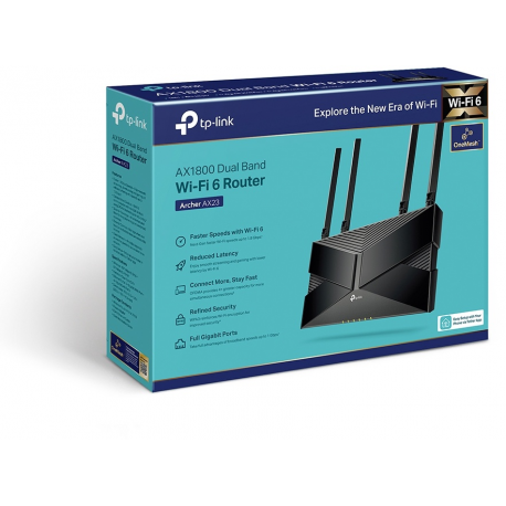 TP-Link Archer AX23 V1 - Wireless router - 4-port switch - GigE - 802.11a/b/g/n/ac/ax - Dual Band - 8